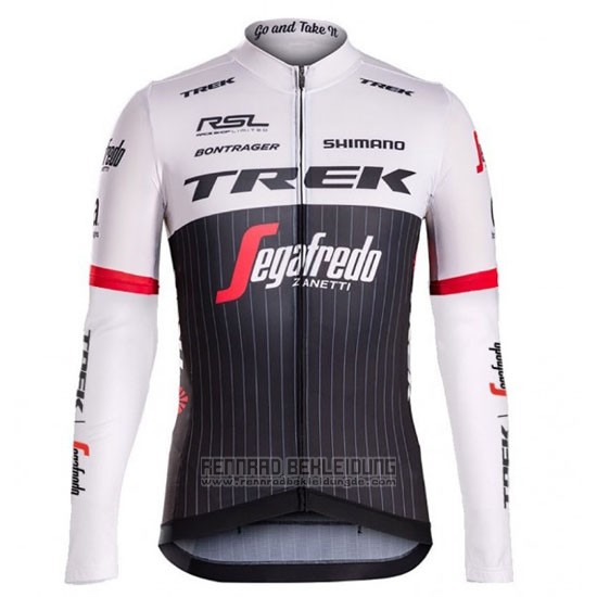 2016 Fahrradbekleidung Trek Segafredo Shwarz und Wei Trikot Langarm und Tragerhose